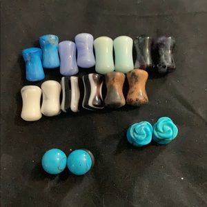 Semi precious stone plugs 2g